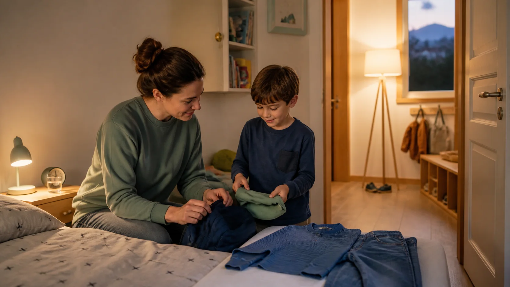 Pr&eacute;paration calme des v&ecirc;tements et du rythme avant la rentr&eacute;e